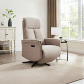 Vincenzo Mink Fabric Swivel Power Recliner Chair - Pendle Village Furniture